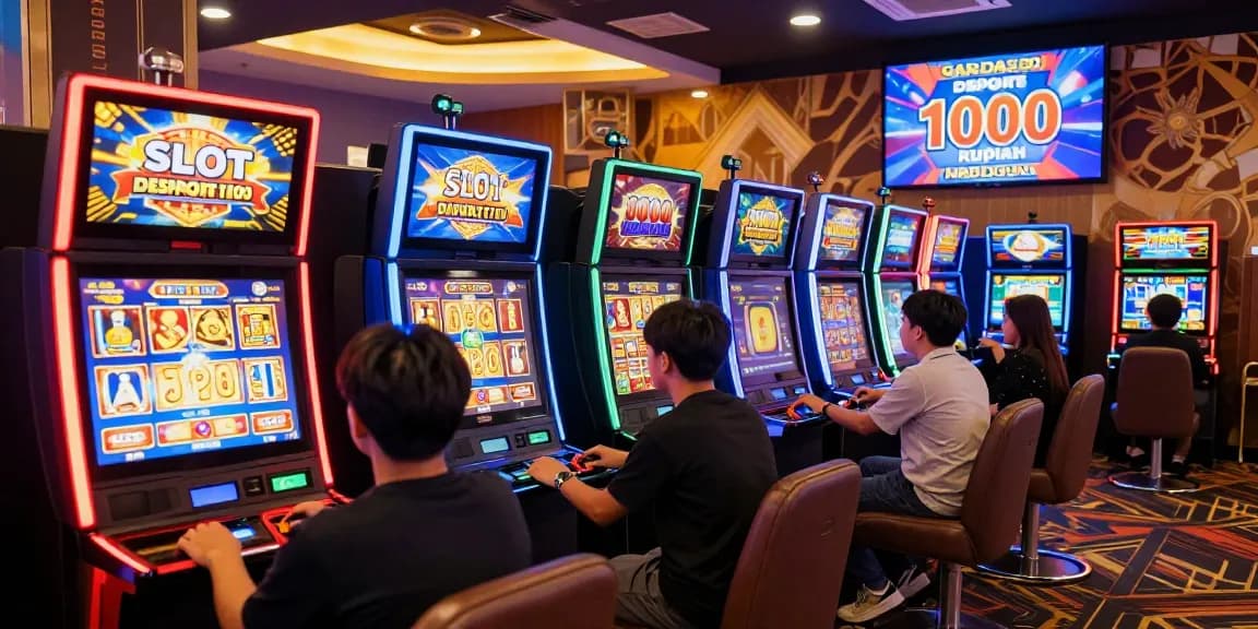 Exciting gaming scene featuring players enjoying slot deposit 1000 opportunities on vibrant machines.
