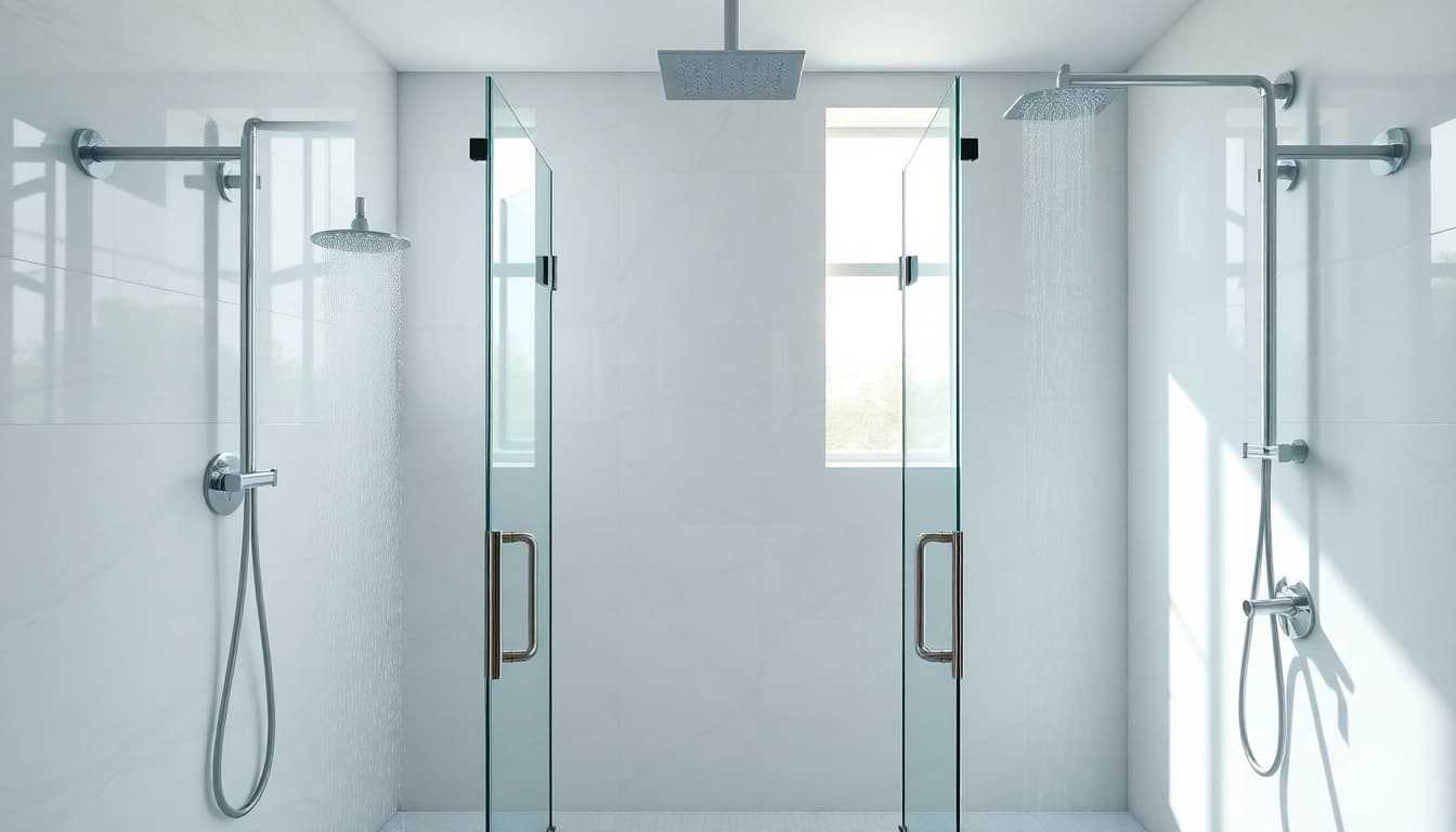 Experience the luxury of elegant showers in a beautifully designed bathroom.