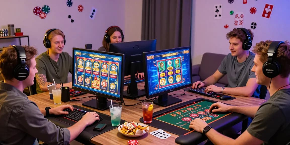 Friends enjoying a virtual casino experience at home, showcasing credit card casinos UK at https://mvc.org.uk.