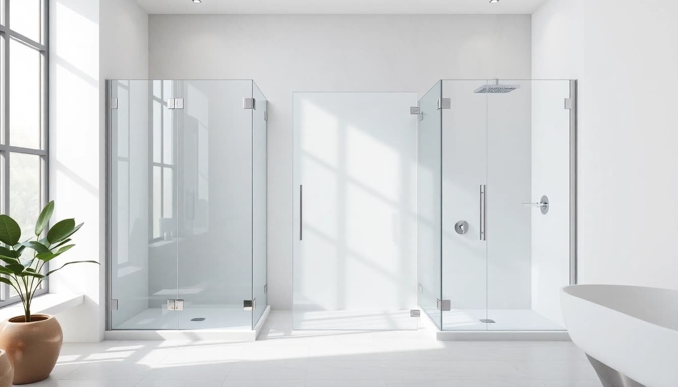 Stylish glass shower doors enhance a modern bathroom's elegance and design.