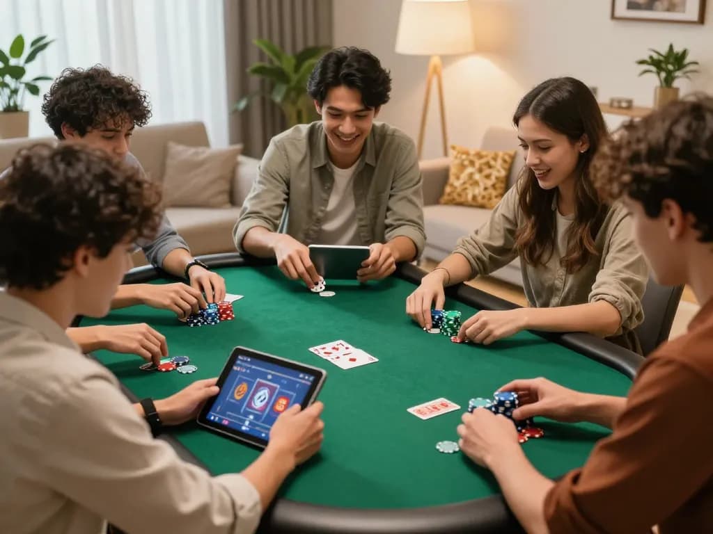 C168 đăng nhập experience with friends enjoying online poker game together at home.