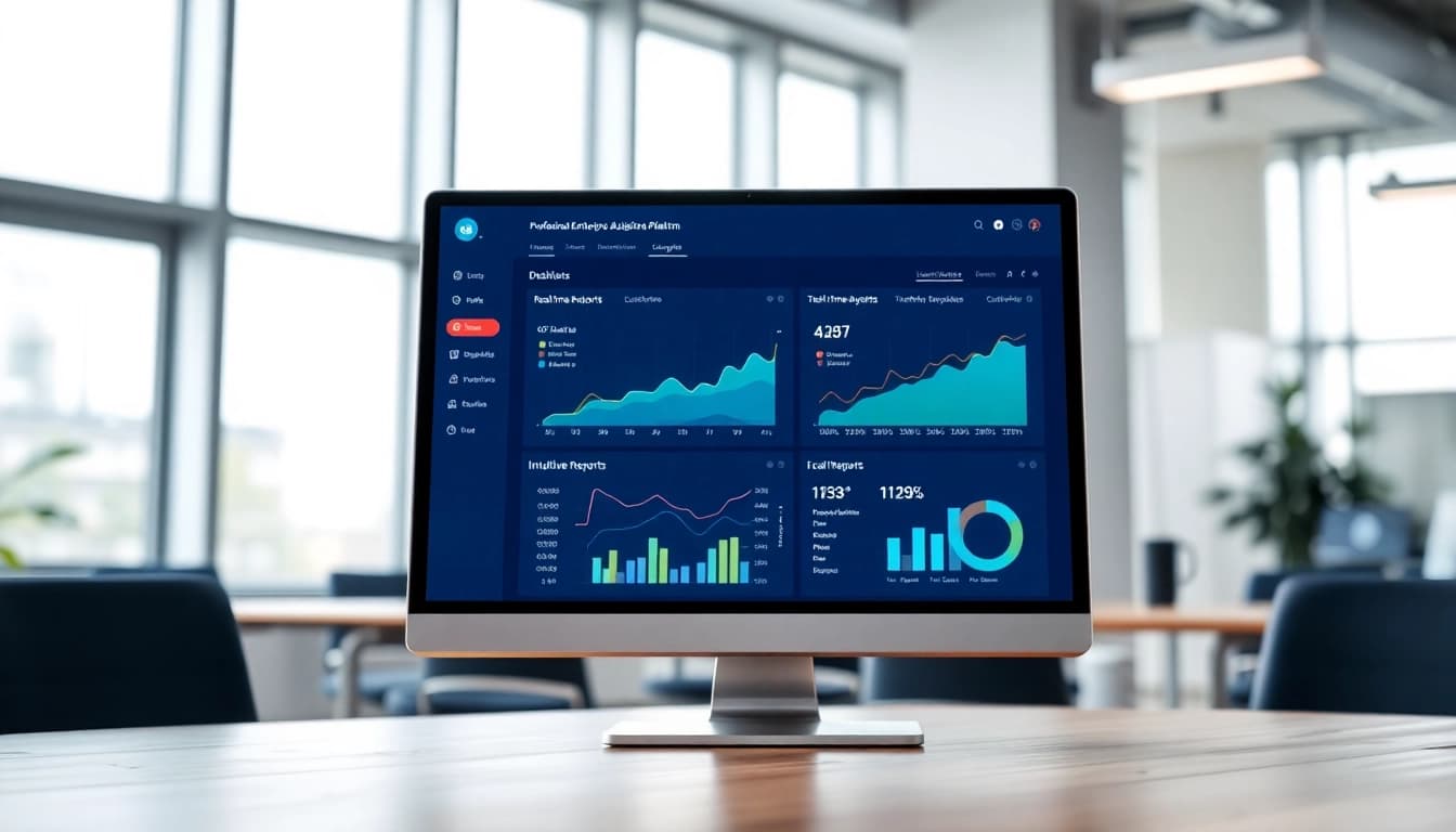 Engaging dashboard of an enterprise assistant platform with interactive features and analytics.