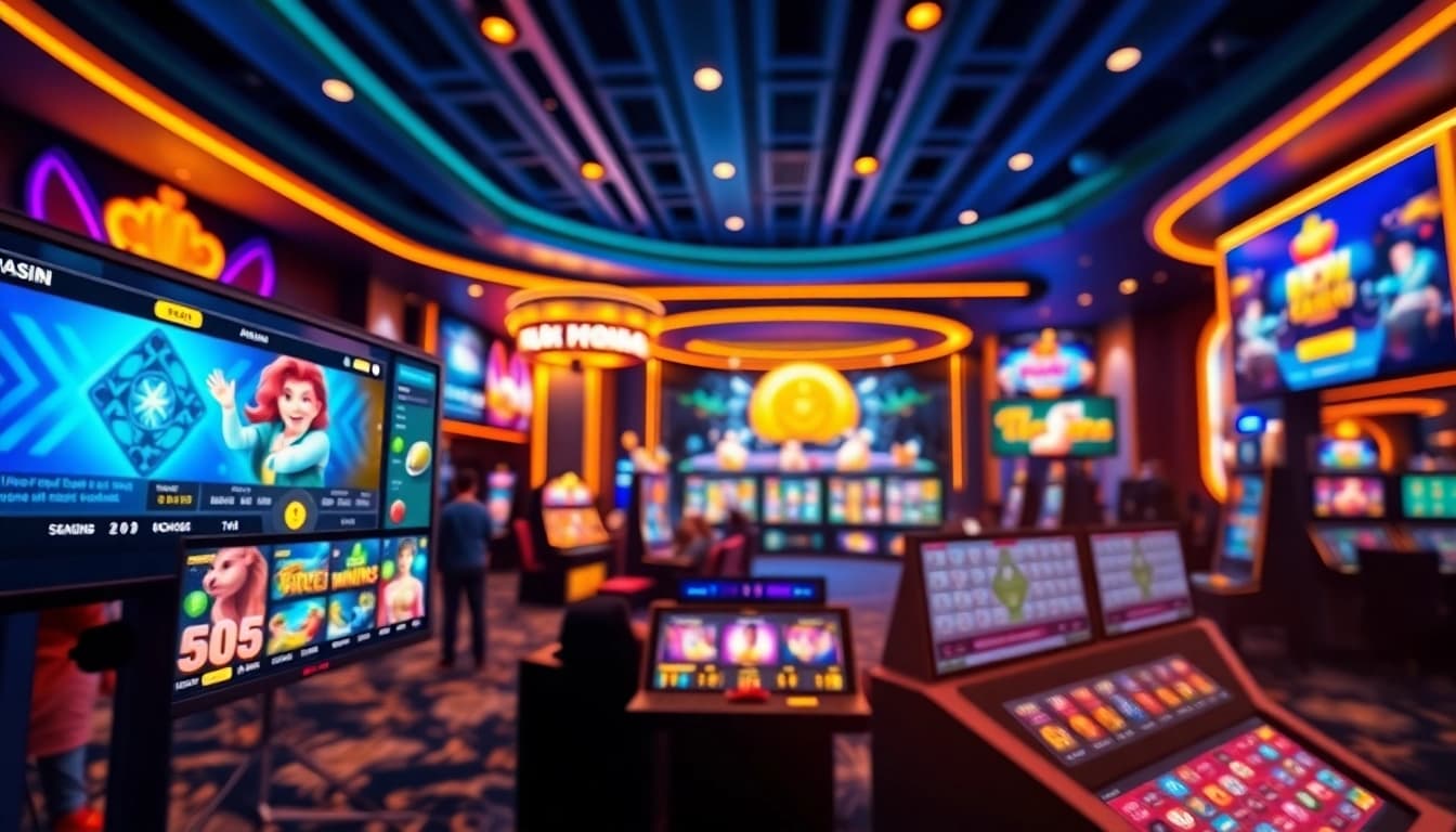 Engaging virtual gaming scene highlighting Non Uk Casino 2025 with vibrant game displays and modern design.