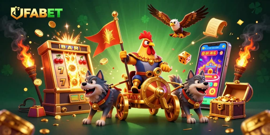 UFABET offers exciting jackpots with 3D cartoon characters in a dynamic casino scene.