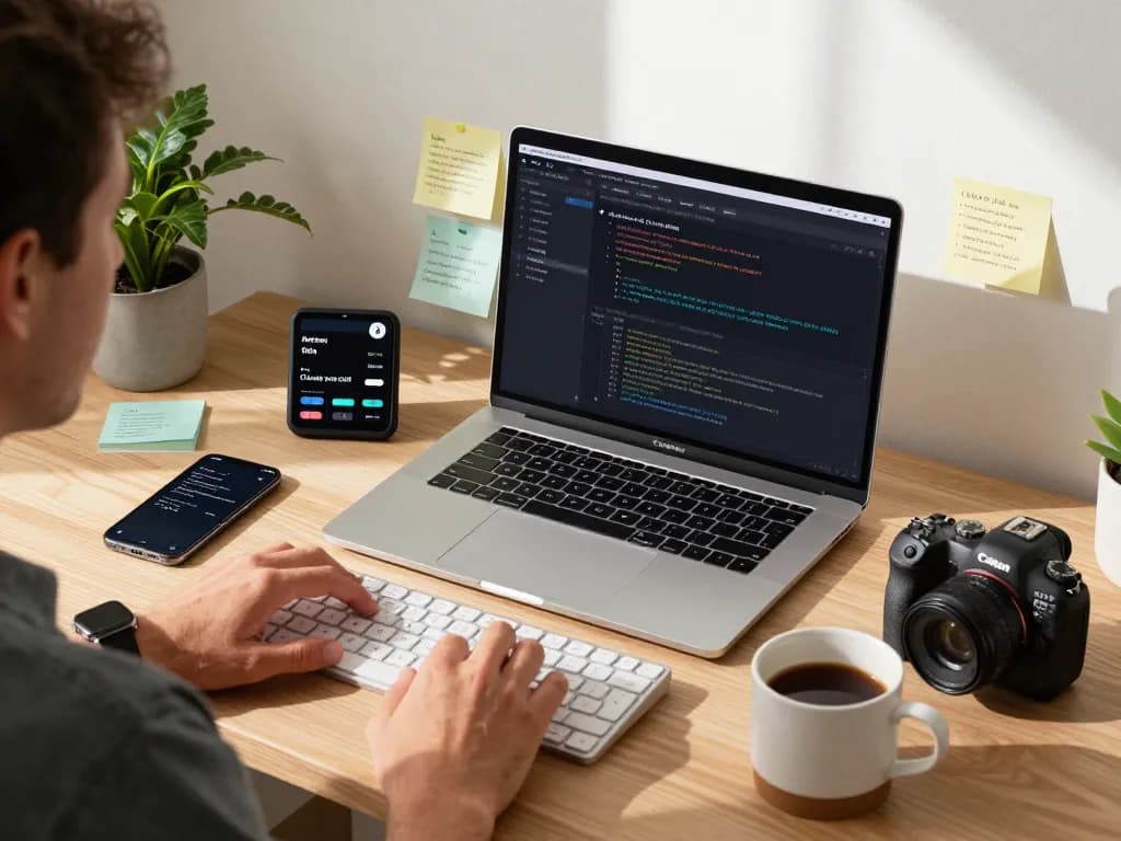 Developer using Moltbot Mac interface in a modern workspace