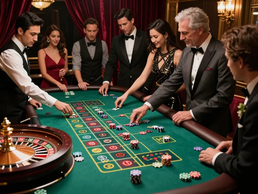 Exciting roulette gameplay on G28 TRANG CHỦ with players placing bets and chips glimmering.