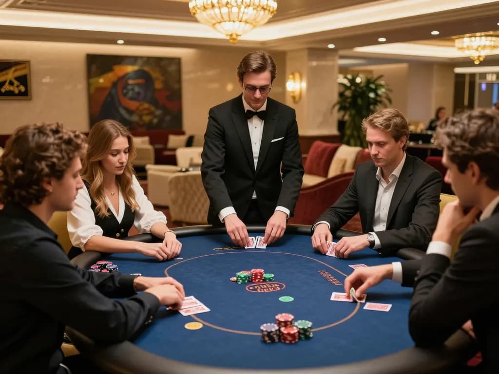 Engaging gameplay at bet88com's luxurious VIP poker table highlighting exclusive casino experience