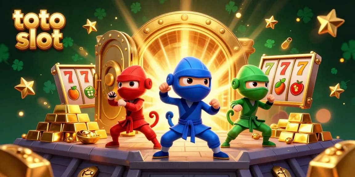Explore the thrilling world of toto slot featuring vibrant ninja chameleons in action among treasures.