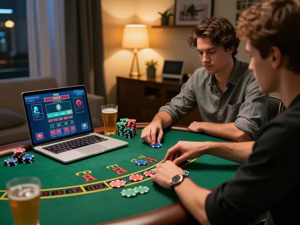 Engage in strategic gameplay at home with vidyasewingmachine while playing live dealer blackjack on your laptop.