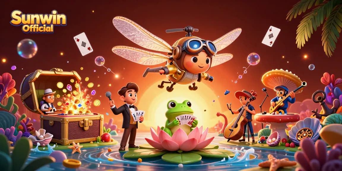 Engage in thrilling games at Sunwin Official with energetic characters and dynamic casino elements.