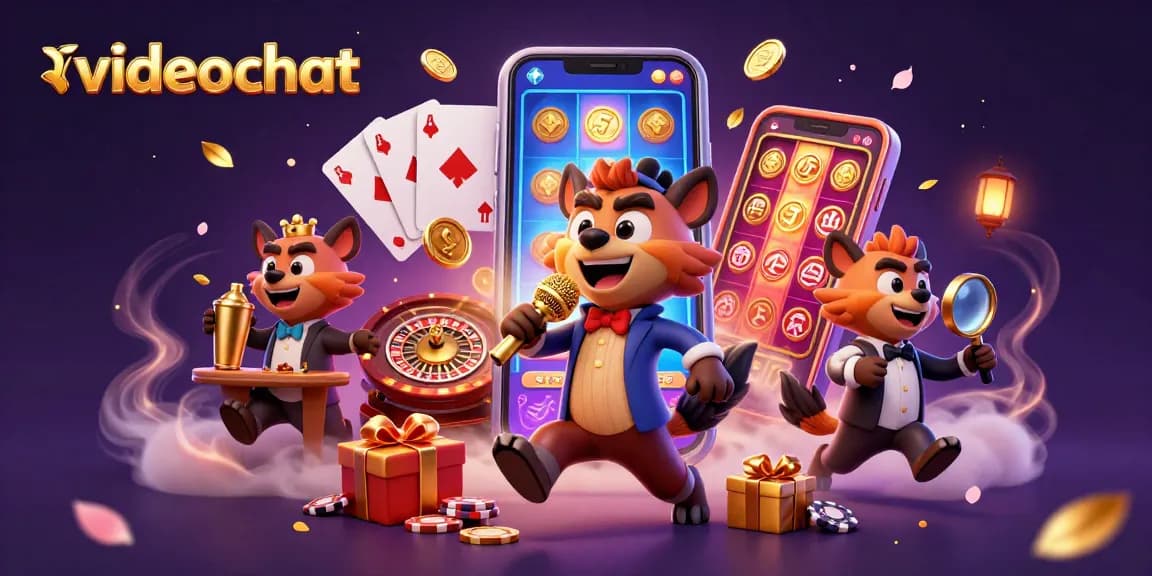 Engage in thrilling videochat experiences with a lively casino atmosphere featuring dynamic hyena characters.