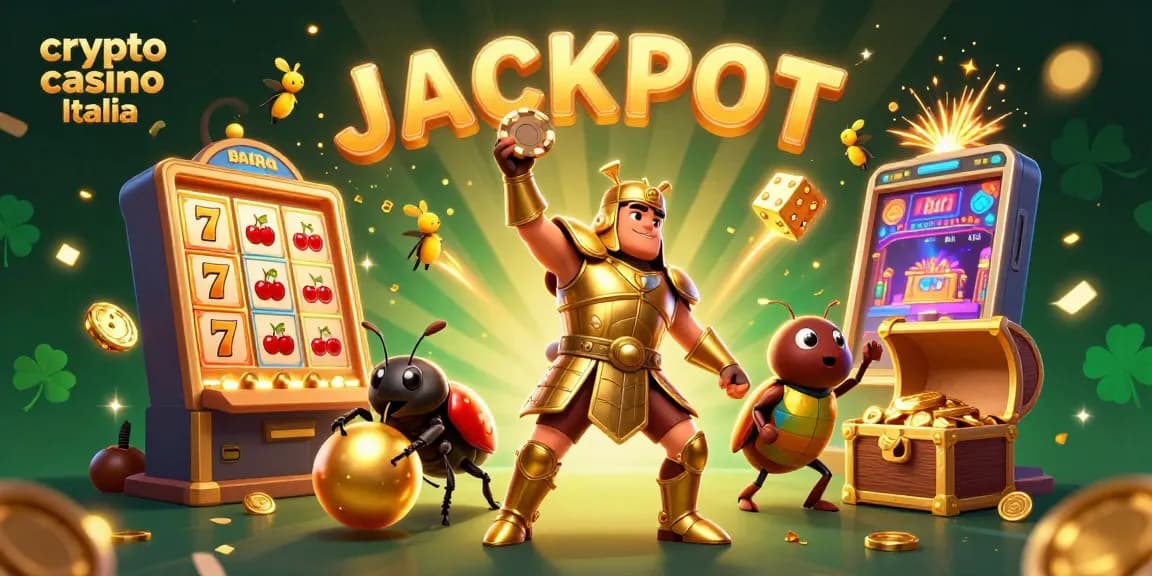 Gioca nei migliori crypto casino Italia e scopri fantastiche vincite con questa illustrazione vibrante.