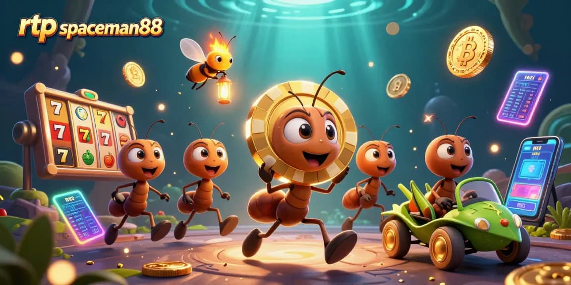 Experience the thrilling rtp spaceman88 adventure with giant poker chips and vibrant casino elements.