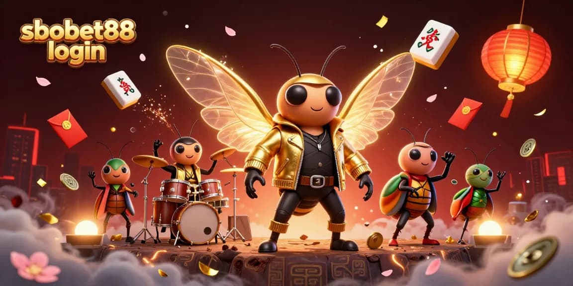 Engage in sbobet88 login for vibrant casino adventures with animated characters and game elements.
