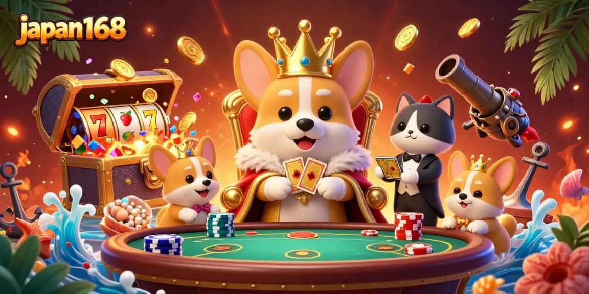 Engage in thrilling slot action with japan168 featuring 3D corgis and vibrant casino elements