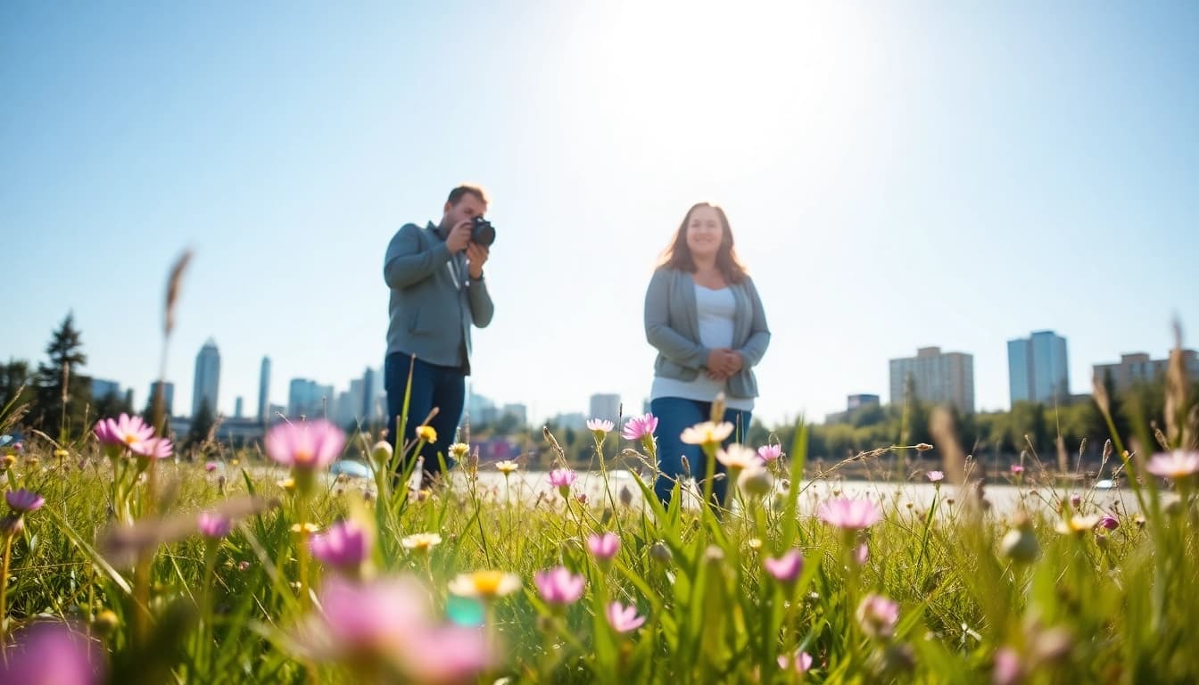 Professional photography company edmonton capturing an engagement in scenic Edmonton.