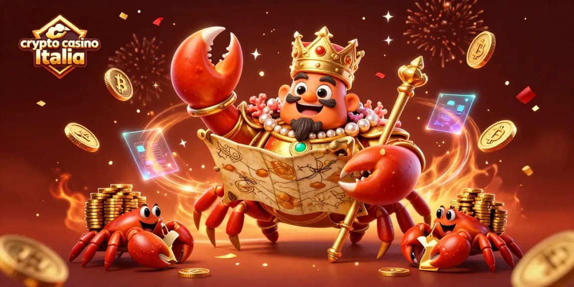 Gioca nel crypto casino Italia, dove un imperatore granchio d'oro incontra criptovalute e festa.