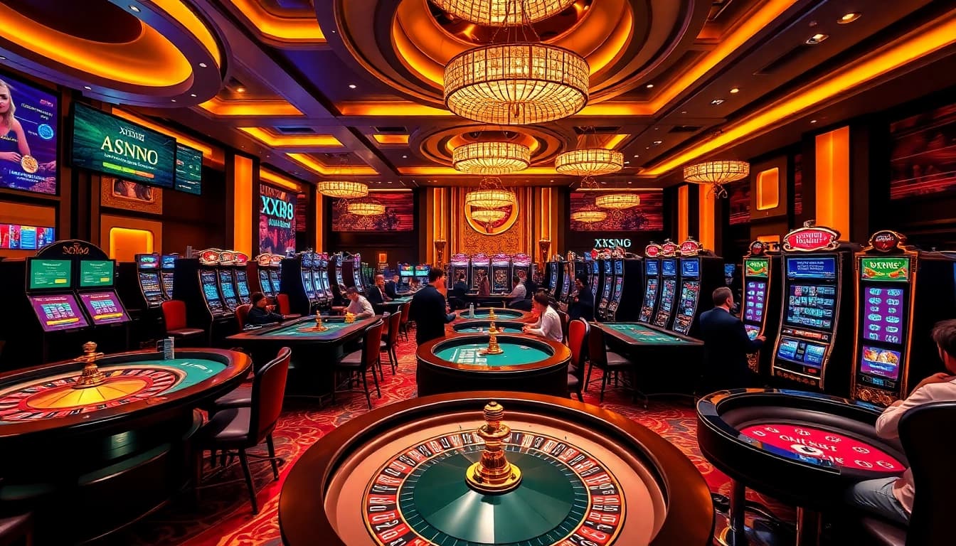 Experience the excitement of XX88 casino with vibrant gaming atmosphere and luxury.