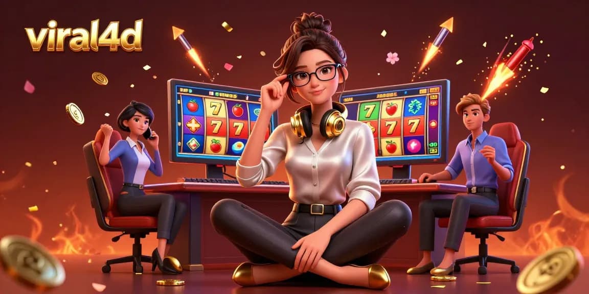 Experience thrilling moments with viral4d casino slots, surrounded by dynamic game features and festive elements.