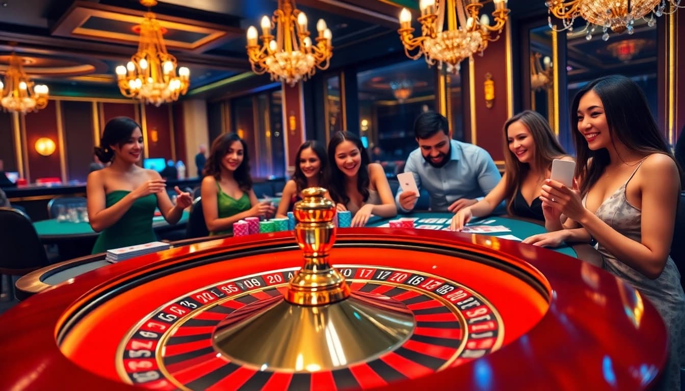 Experience the thrill of mm88 casino gaming with vibrant poker chips and an energetic roulette wheel.