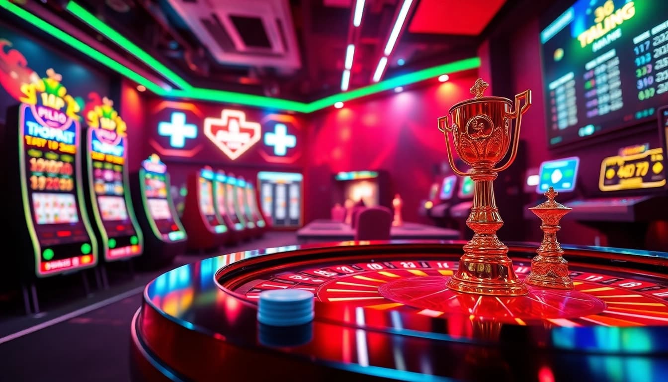 Experience the excitement of Link 6623 with vibrant online casino visuals, including game slots and sports betting.