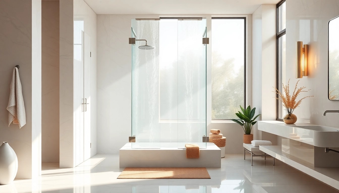 Experience luxury with elegant showers au featuring polished chrome fixtures and serene ambiance.