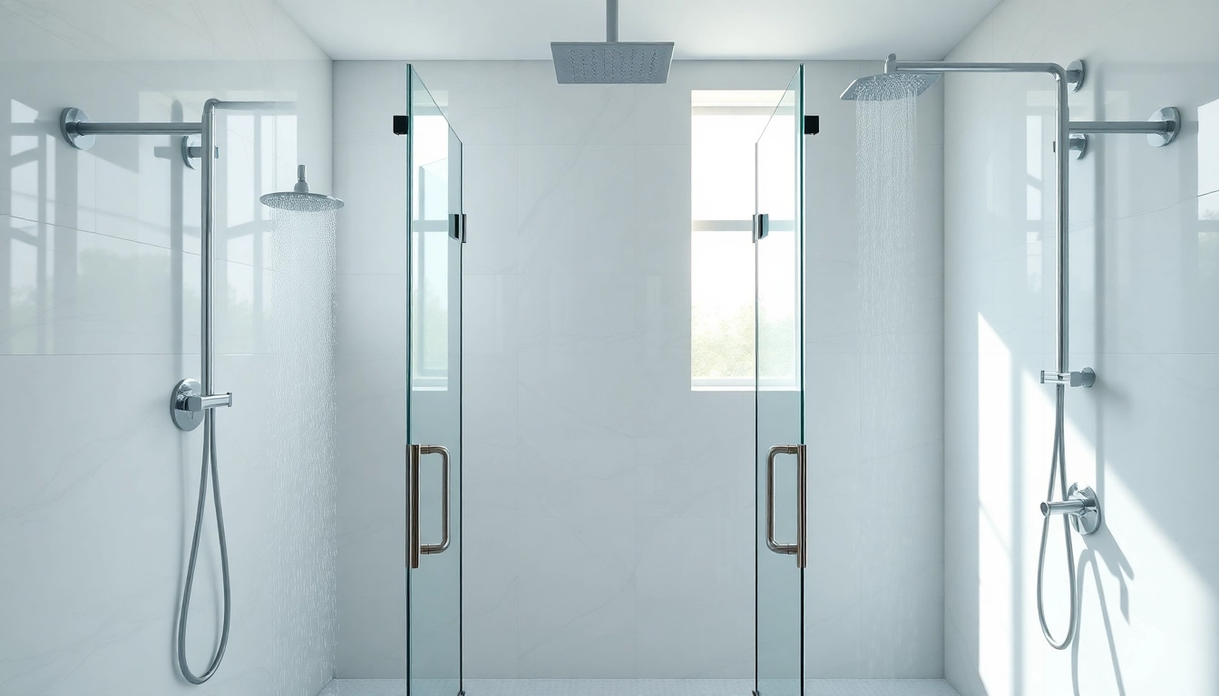 Experience the luxury of elegant showers in a beautifully designed bathroom.