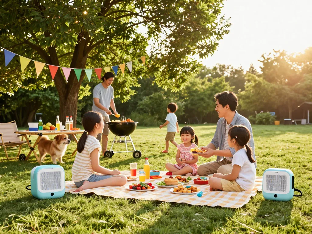 Best Mosquito Repellent showcased in a family picnic setting with mosquito protection devices amid summer festivities.
