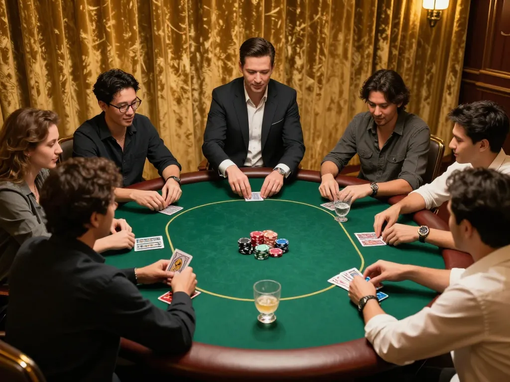 Play intense poker at 56win.com with friends in a luxury setting filled with excitement and strategy.
