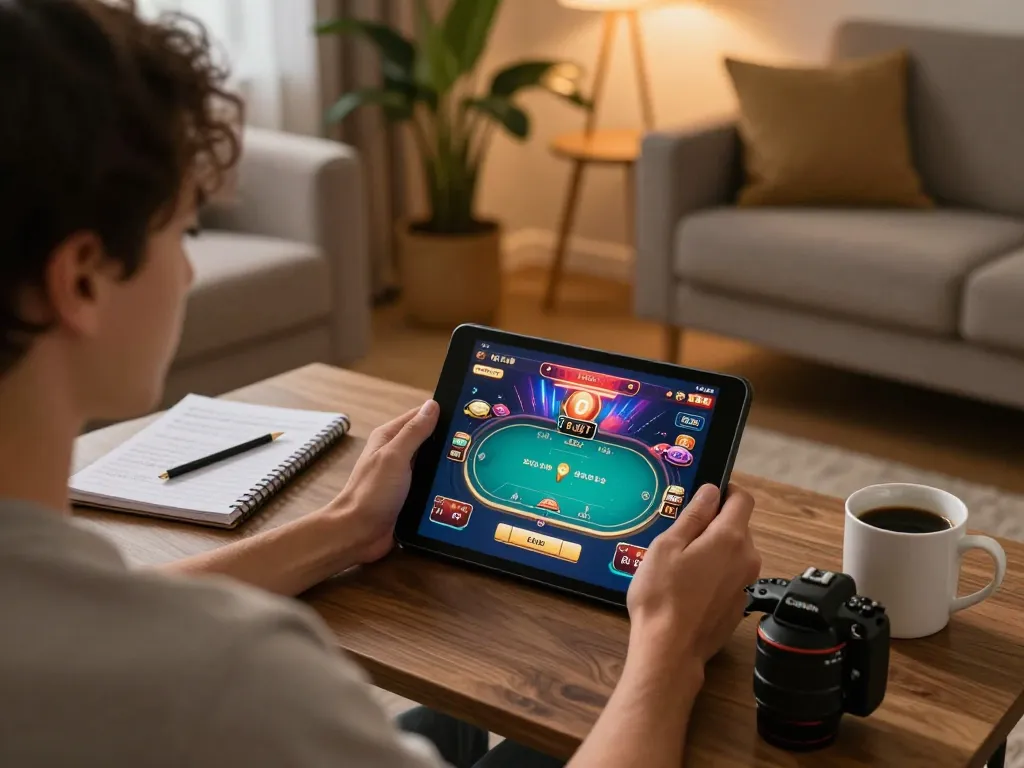 Engaging in online poker using hytw3339a on a tablet, creating a comfortable gaming experience