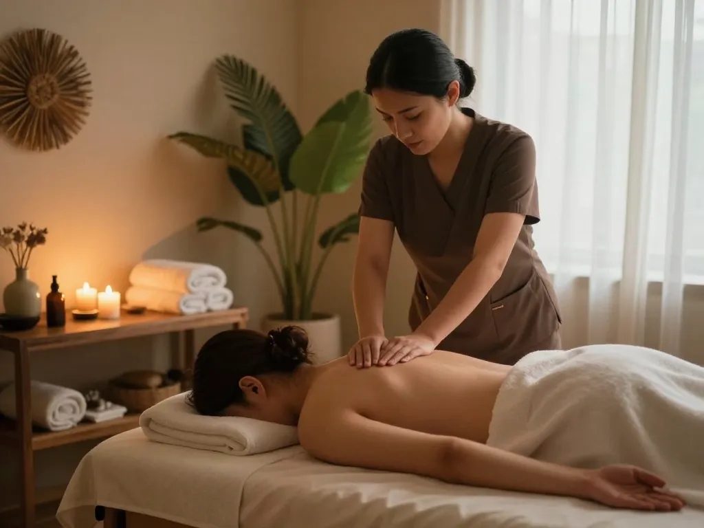 Experience 역삼동마사지 therapy in a serene spa with soothing ambiance.