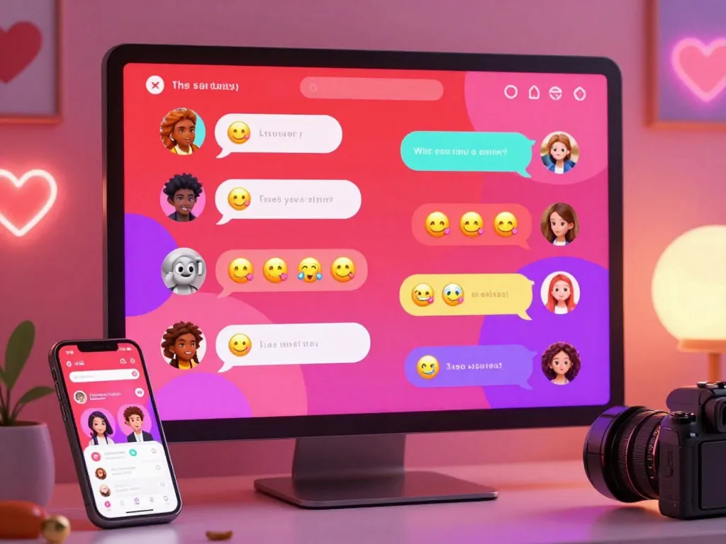 Engaging spicy chat environment featuring animated avatars in vibrant conversation.
