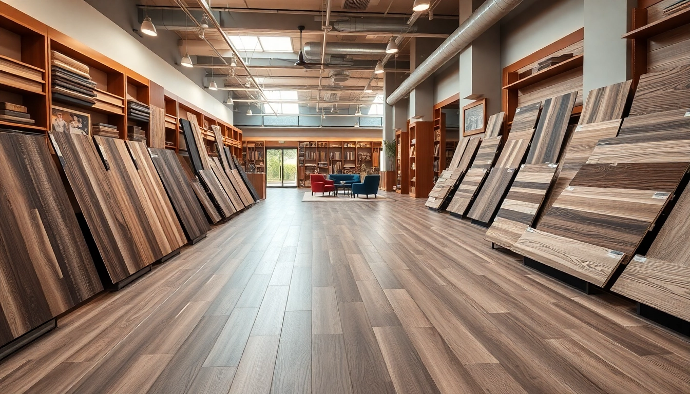 Discover various LVP options at flooring stores near me in an upscale showroom.