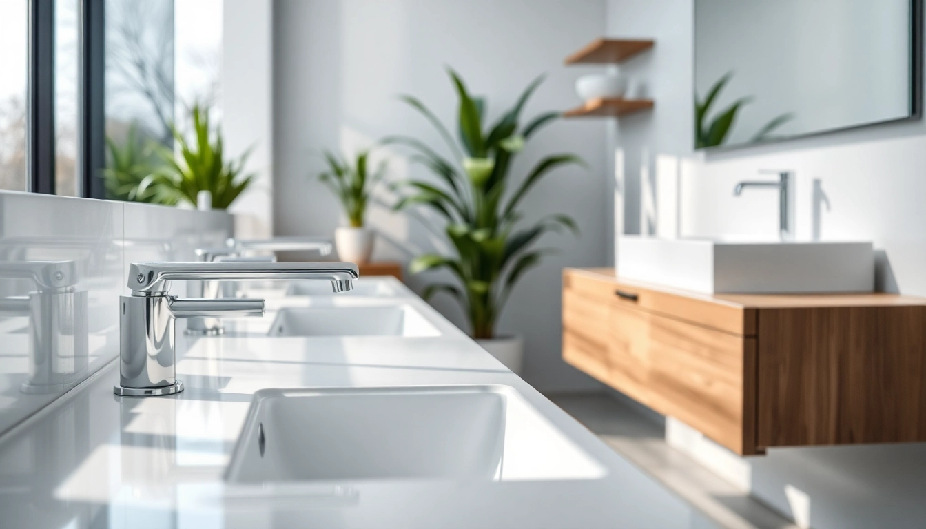Hochwertige Badezimmerarmaturen von sonni sanitär GmbH in modernem Design präsentieren.