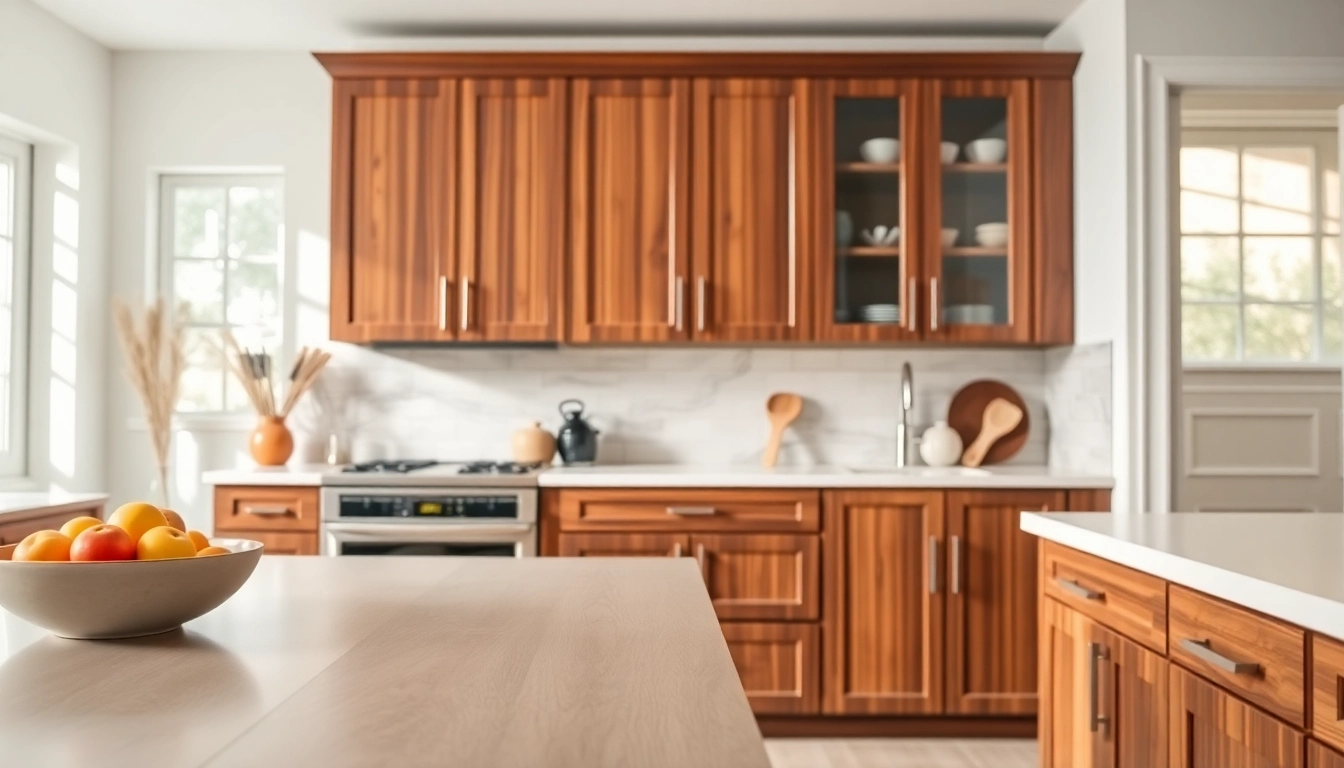 Transform your kitchen with Cabinet Refacing Saint Petersburg FL, featuring beautiful wood cabinetry.