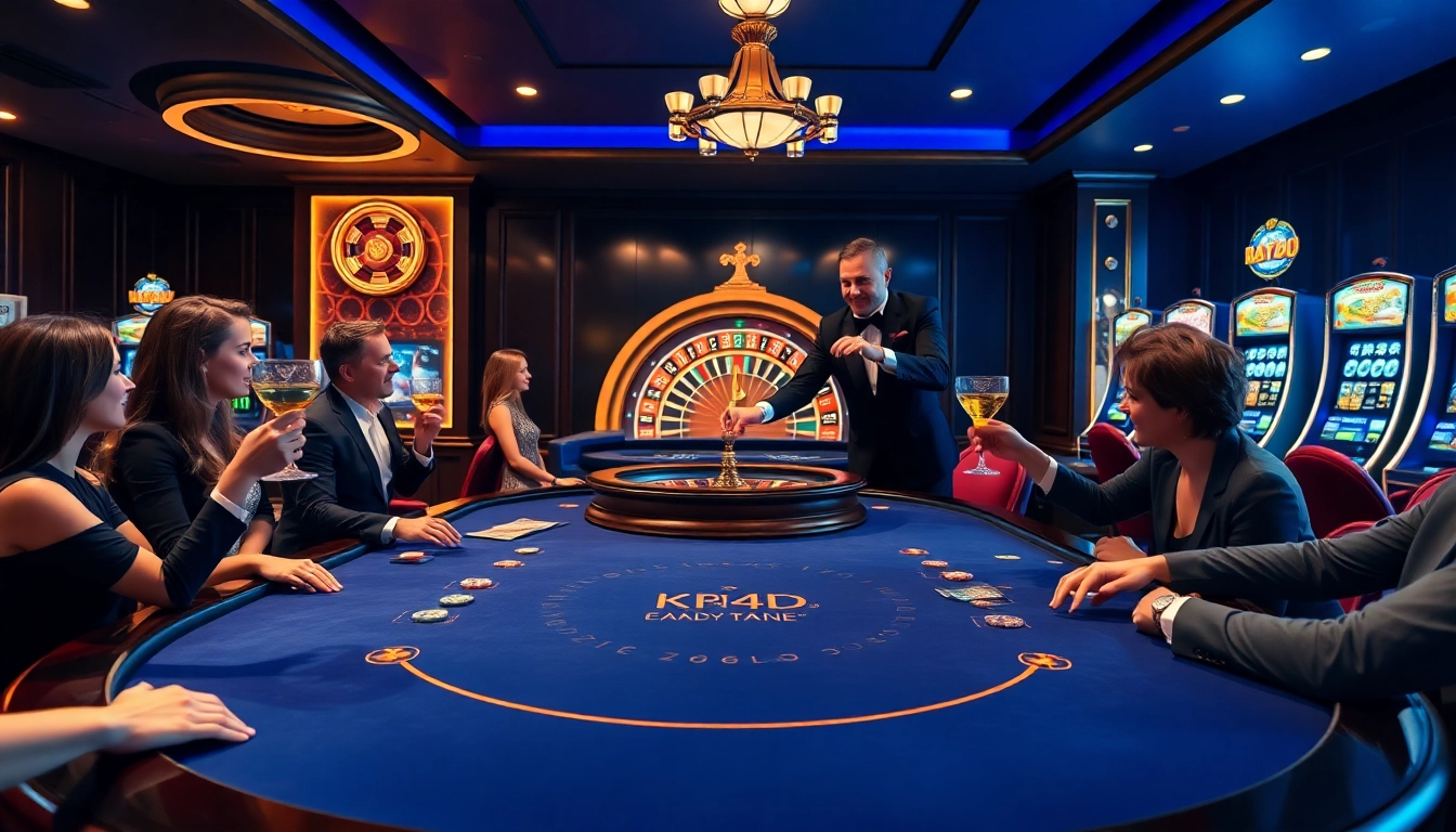 Experience excitement and professional gameplay at a kpi4d luxury casino setting with blackjack and roulette.