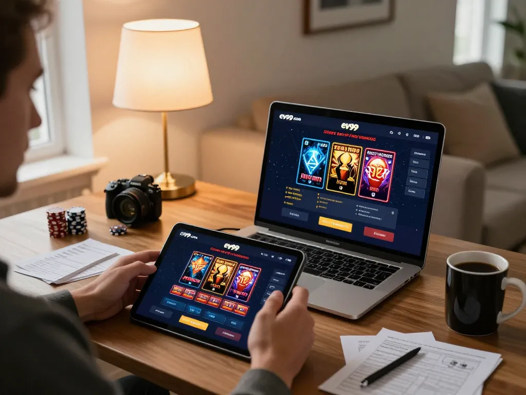 Engaging in online gaming at ev99 com from a cozy home setting