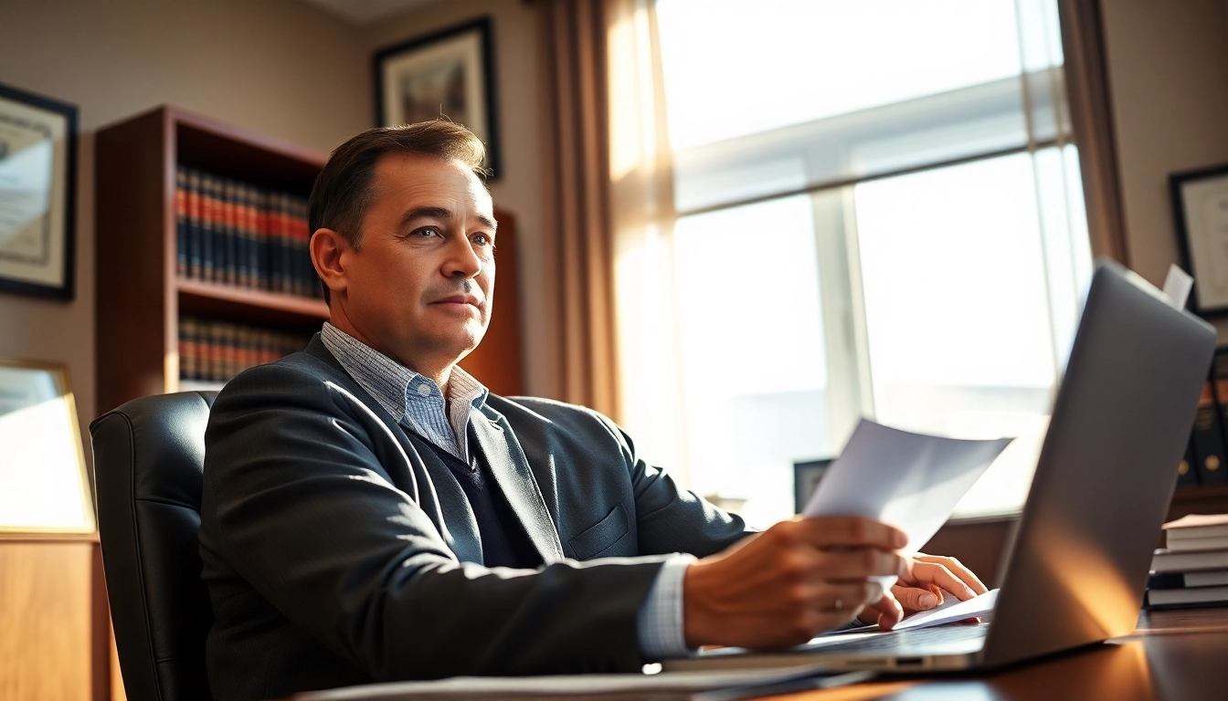 Truck accident attorney Clearwater discussing legal options in a warm, professional setting.