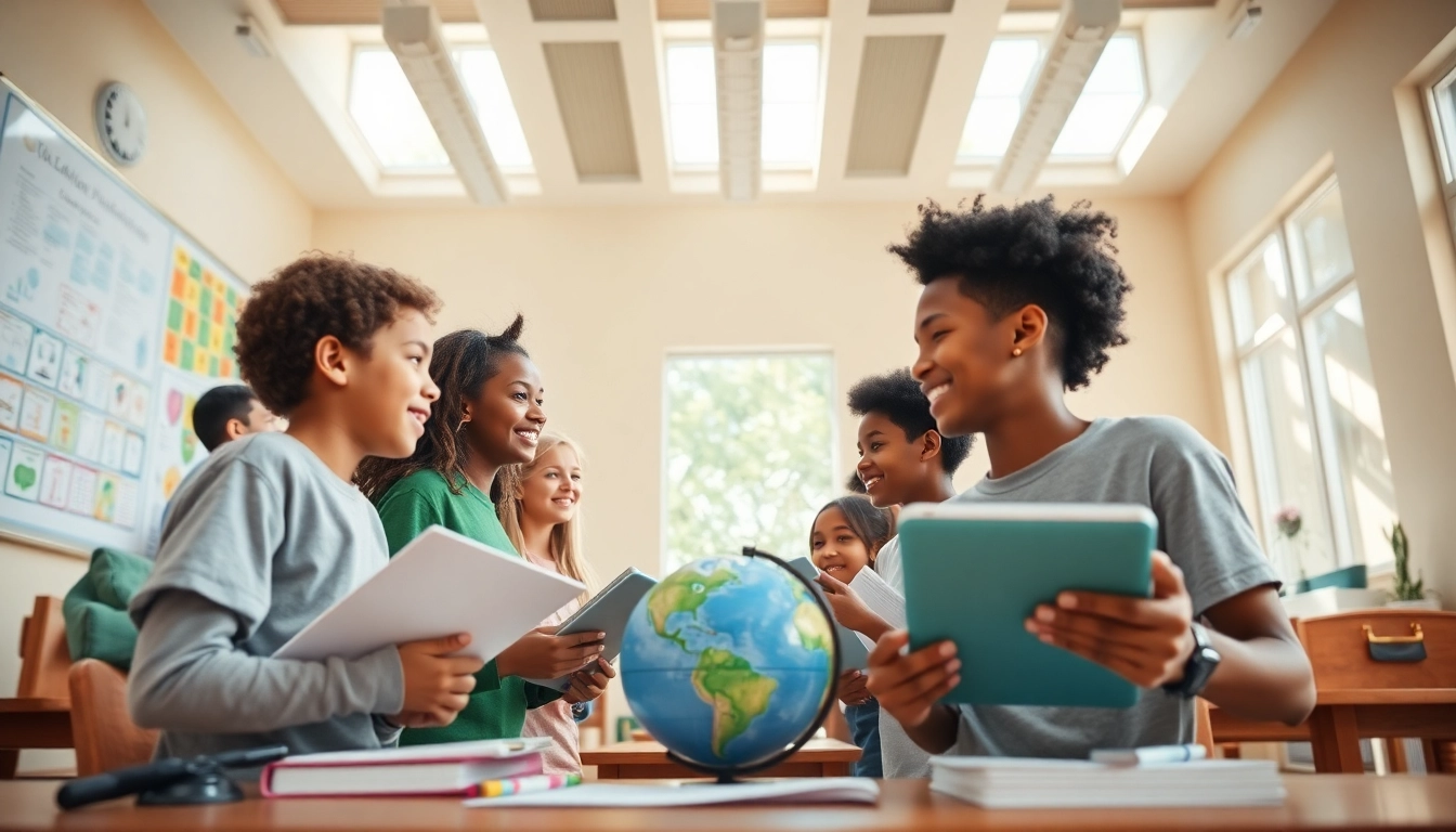 Education is transformed by collaborative learning in a diverse classroom, inspiring students to engage and innovate.