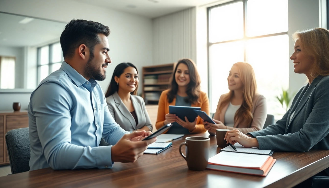 Meeting discussing Family Law Financial Agreements in a modern office with legal documents.
