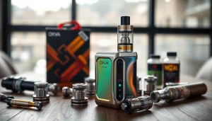Erleben Sie OXVA, ein innovatives Vape-Gerät, in einer stilvollen Umgebung.
