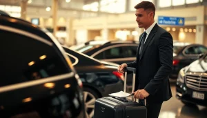 Experience top-notch Chauffeur Services near me with professional drivers handling luggage at an airport.