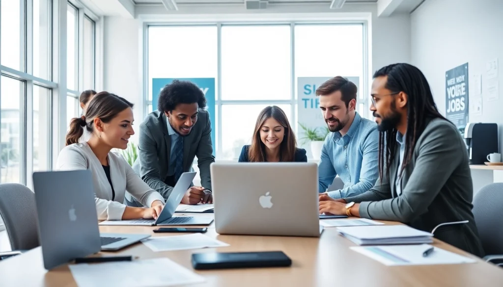 Connect and create a free job post chicago with professionals in a modern office.