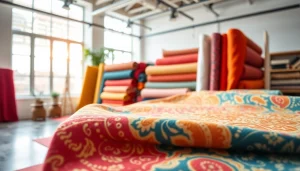 Punta di Roma stof met rijke texturen in een moderne studio-setting.