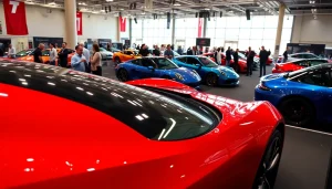 Experience thrilling innovations at the Auto Cars Show with stunning vehicles and engaged attendees.