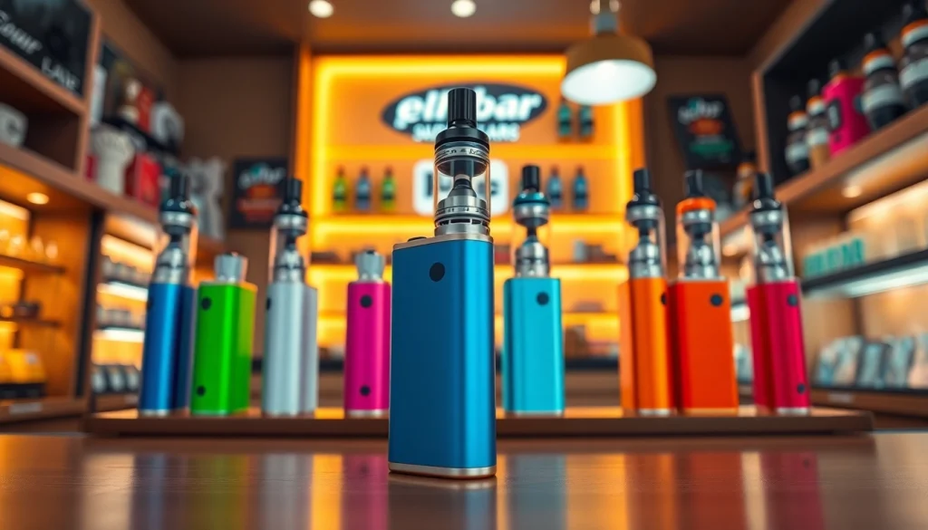 Erleben Sie die Vielfalt der Elfbar mit auffälligen Designs und Farben in einem modernen Vape-Shop.