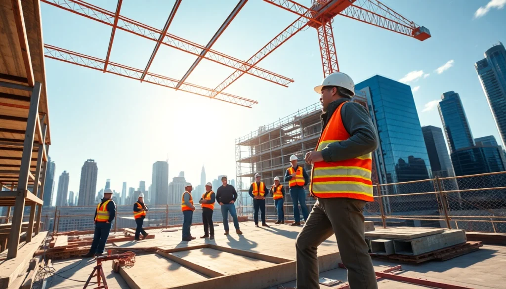 Manhattan Commercial General Contractor overseeing a vibrant construction site in NYC.