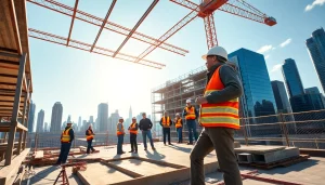 Manhattan Commercial General Contractor overseeing a vibrant construction site in NYC.