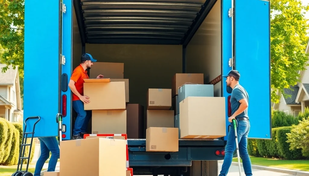 Movers from a moving company Vancouver carefully loading furniture into a truck.