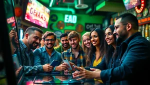 Engaging atmosphere showcasing sports betting sites Texas with friends eagerly placing bets.